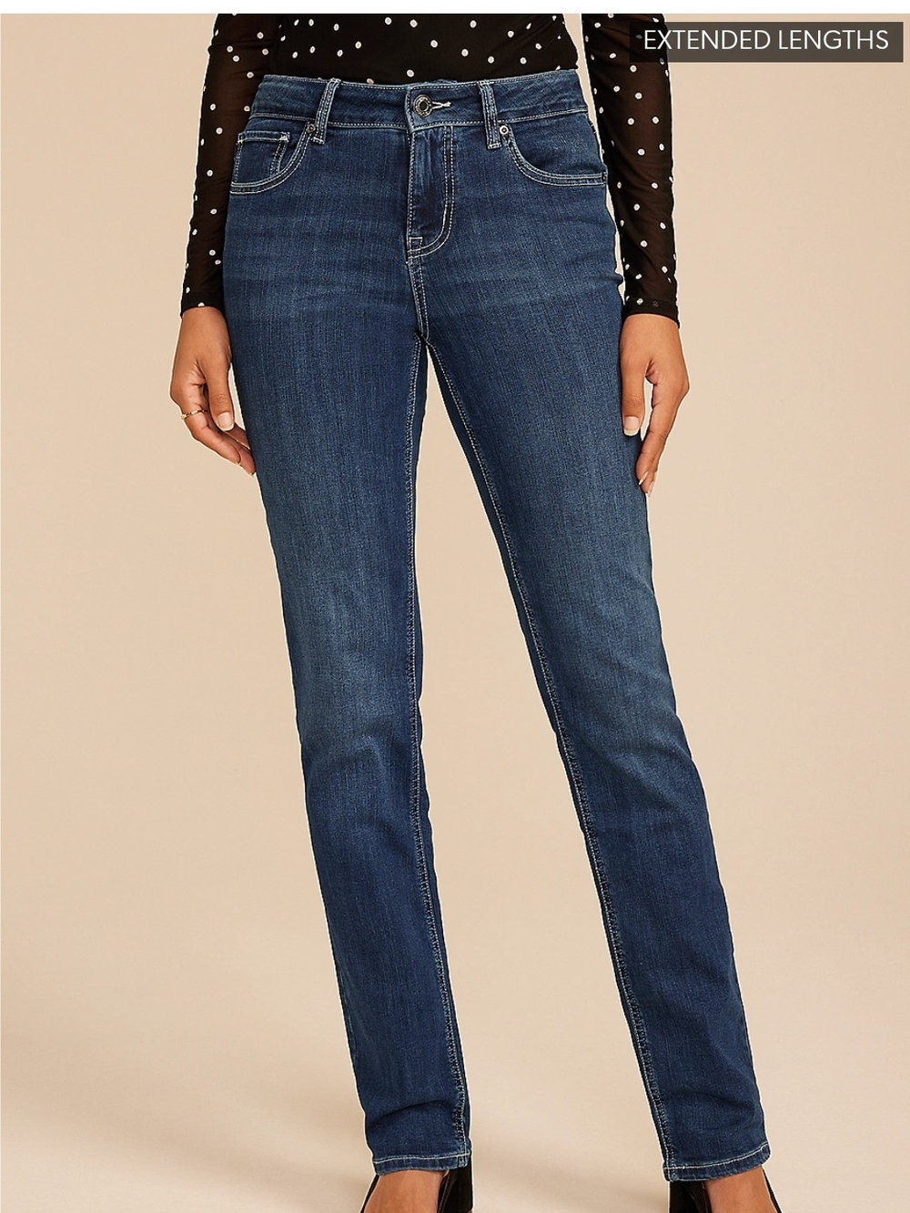 M Jeans By Maurices Women's Dark Blue Classic Straight Leg 14 Long Jeans